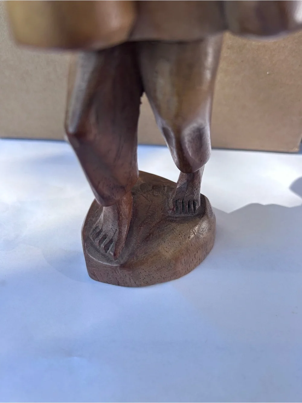 Signed Mid Century Ecuador Colombia Wood Carving Man Statue Artisan